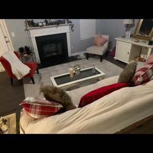 A brand new WestElm queen size bed. Decor pillows